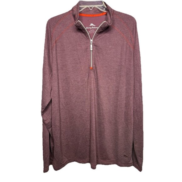 Tommy Bahama‎ Men's XL Burgundy Quarter Zip Pullover Long Sleeve Sweater - Picture 1 of 6